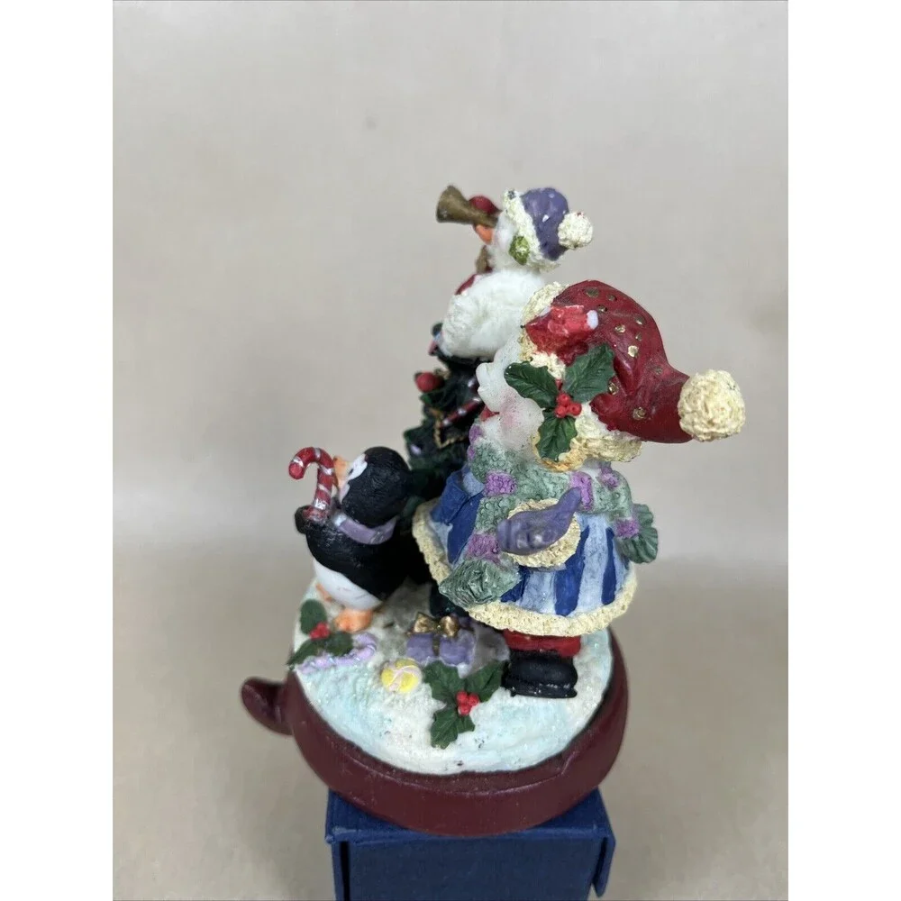 2‎ VTG Cast Iron Christmas Stocking Hangers- Santa Penguin, Snowman Penguin